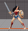 Wonder Woman's fighting stance.