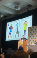 Rick, alongside LeBron James and Morty, at the San Diego Comic Con panel.