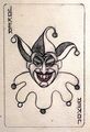 Concept art of The Joker drawn by one of his creators, Jerry Robinson.