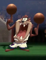 Taz as he appeared in his basketball attire in Space Jam.