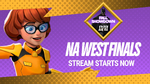 The announcement of the NA West Finals' stream starting.