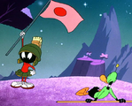 Marvin trying to conquer Planet X, as seen in "Duck Dodgers in the 24½th Century".