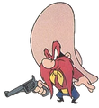 Official artwork of Yosemite Sam from the Looney Tunes franchise.
