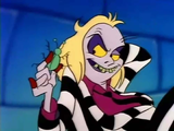 Beetlejuice eating bugs in his cartoon series.