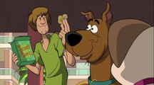 Shaggy holding a box of Scooby Snacks, as seen in Scooby-Doo! and the Beach Beastie.