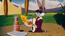 Bugs as he appears in the beginning of "A Hare Grows in Manhattan".