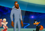 LeBron James in his training hoodie in Space Jam: A New Legacy.