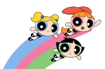 Render of the Powerpuff Girls taken from promotional artwork of the 2016 reboot, used in The Joker's Gameplay Trailer.