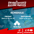 Updated schedule teaser for the EVO tournament.