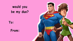 Official Shaggy and Superman Valentines Day card.